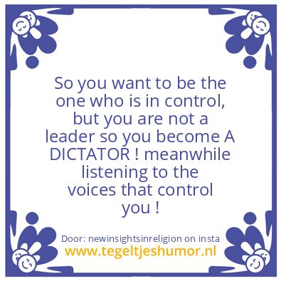 Tegeltje: Dictator