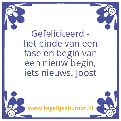 Tegeltje: Nieuw begin