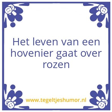 Tegeltje: Hovenier
