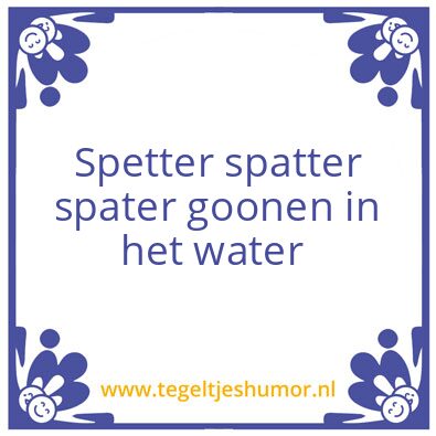 Tegeltje: Goonen