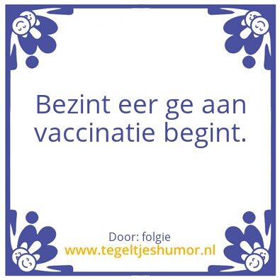 Tegeltje: vaccinatie
