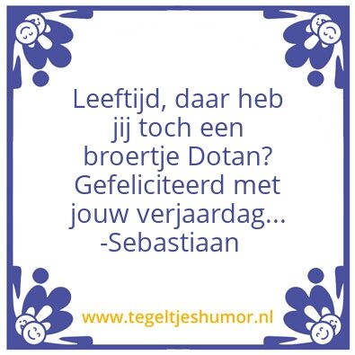 Tegeltje: Verjaardag