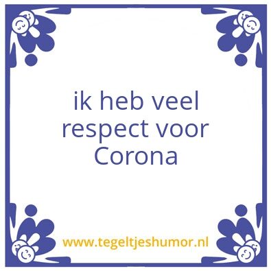 Tegeltje: Corona