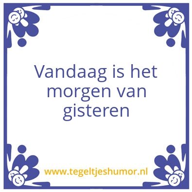 Tegeltje: Tijd vliegt