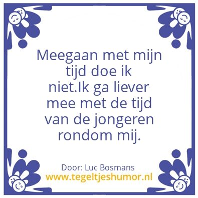 Tegeltje: Tijden veranderen