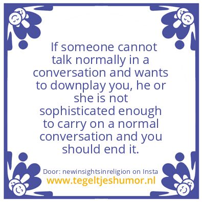 Tegeltje: someone cannot talk normally