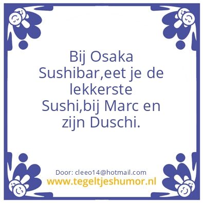 Tegeltje: Osaka Sushibar Bonaire