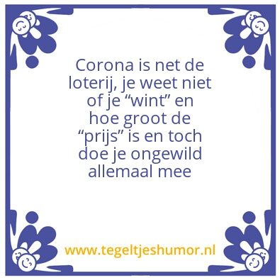 Tegeltje: Corona
