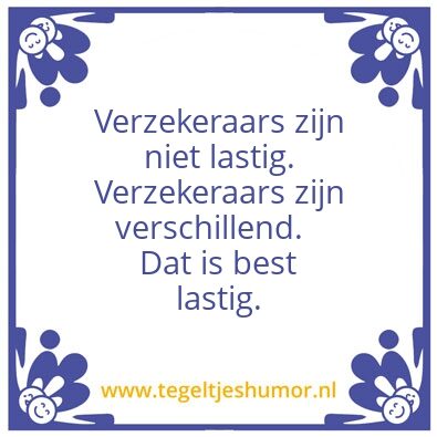 Tegeltje: Verzekeraars