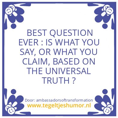 Tegeltje: BEST QUESTION EVER