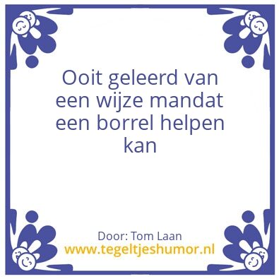 Tegeltje: Borrel