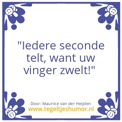 Tegeltje: Mijn vinger.