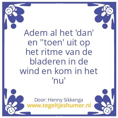 Tegeltje: Blad in de wind