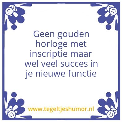 Tegeltje: afscheid