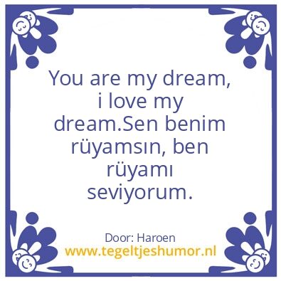 Tegeltje: My dream