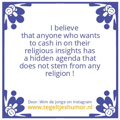 Tegeltje: Religious Insights.