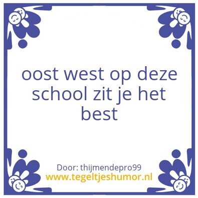 Tegeltje: beste school