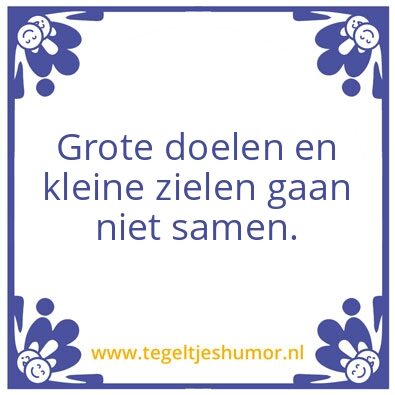 Tegeltje: Grote doelen
