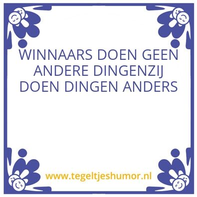 Tegeltje: Winnaar