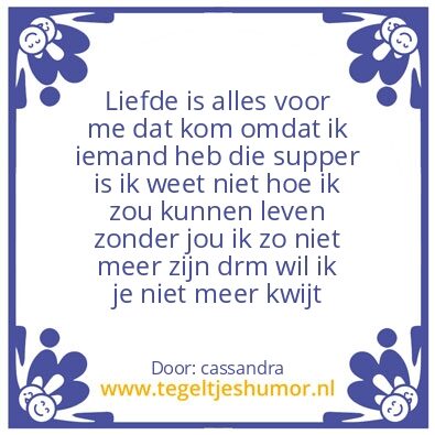 Tegeltje: lievde