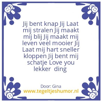 Tegeltje: Love you