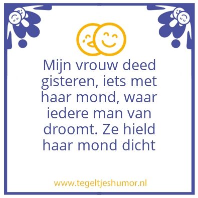 Tegeltje: Mijn vrouw