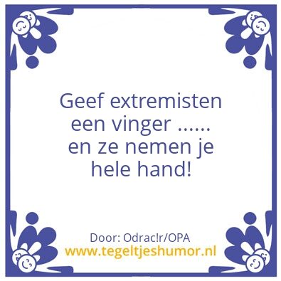 Tegeltje: Extremisten
