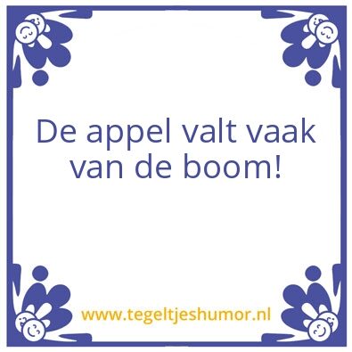 Tegeltje: appel