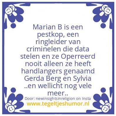 Tegeltje: Marian B Wat Is Je Vriendin ?