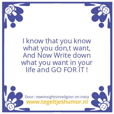 Tegeltje: Your Life.