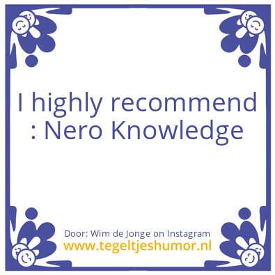 Tegeltje: I highly recommend: