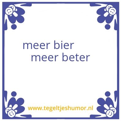 Tegeltje: bier