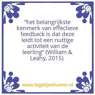 Tegeltje: Effectieve feedback