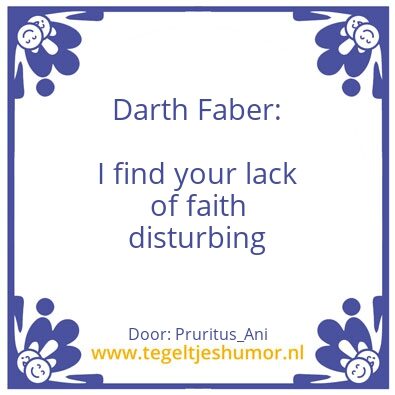 Tegeltje: Darth Faber