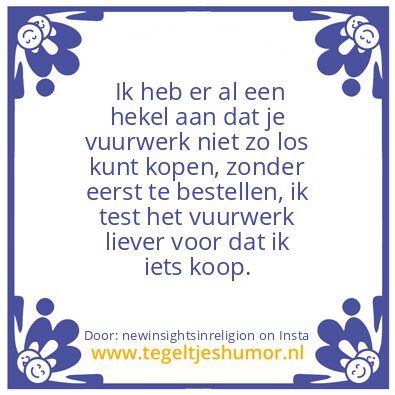 Tegeltje: Vuurwerk verbod ?