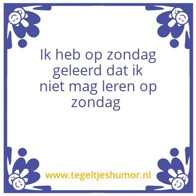 Tegeltje: Zondag
