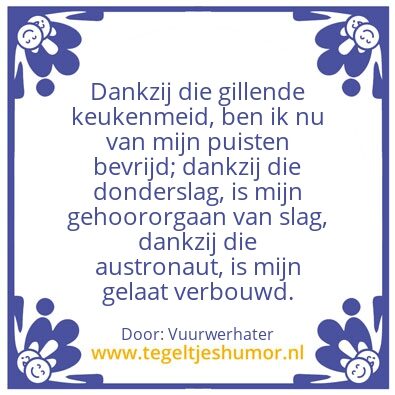 Tegeltje: Gillende keukenmeid