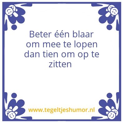 Tegeltje: Blaat