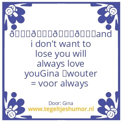 Tegeltje: Love you