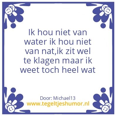 Tegeltje: Water