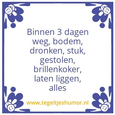 Tegeltje: Bril