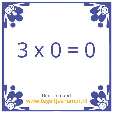 Tegeltje: Niemand