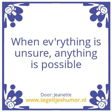 Tegeltje: houvast