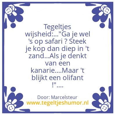 Tegeltje: Olifant.