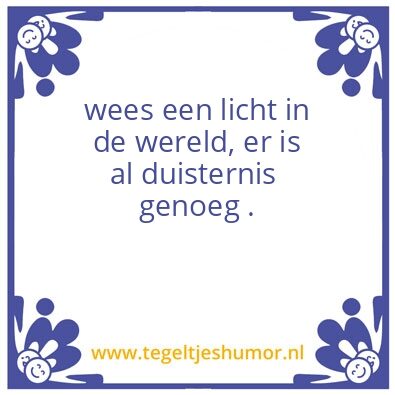 Tegeltje: licht