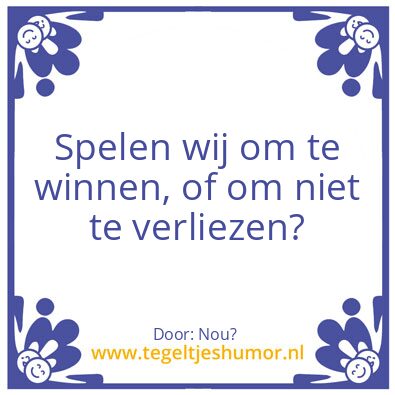 Tegeltje: De vraag van het jaar!