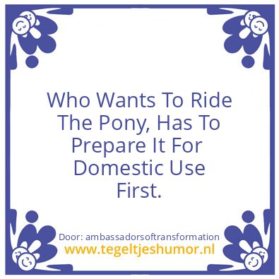 Tegeltje: To Ride The Pony