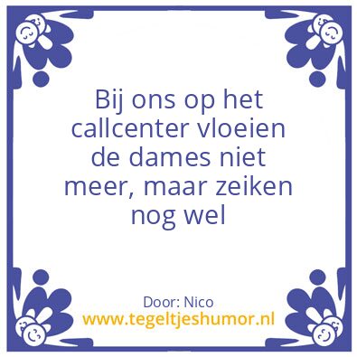 Tegeltje: Callcenter