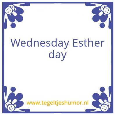 Tegeltje: Woensdag