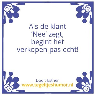 Tegeltje: Verkoop